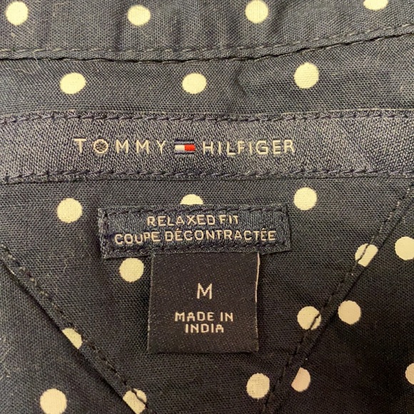 Tommy Hilfiger, navy blue button up blouse - Picture 4 of 4